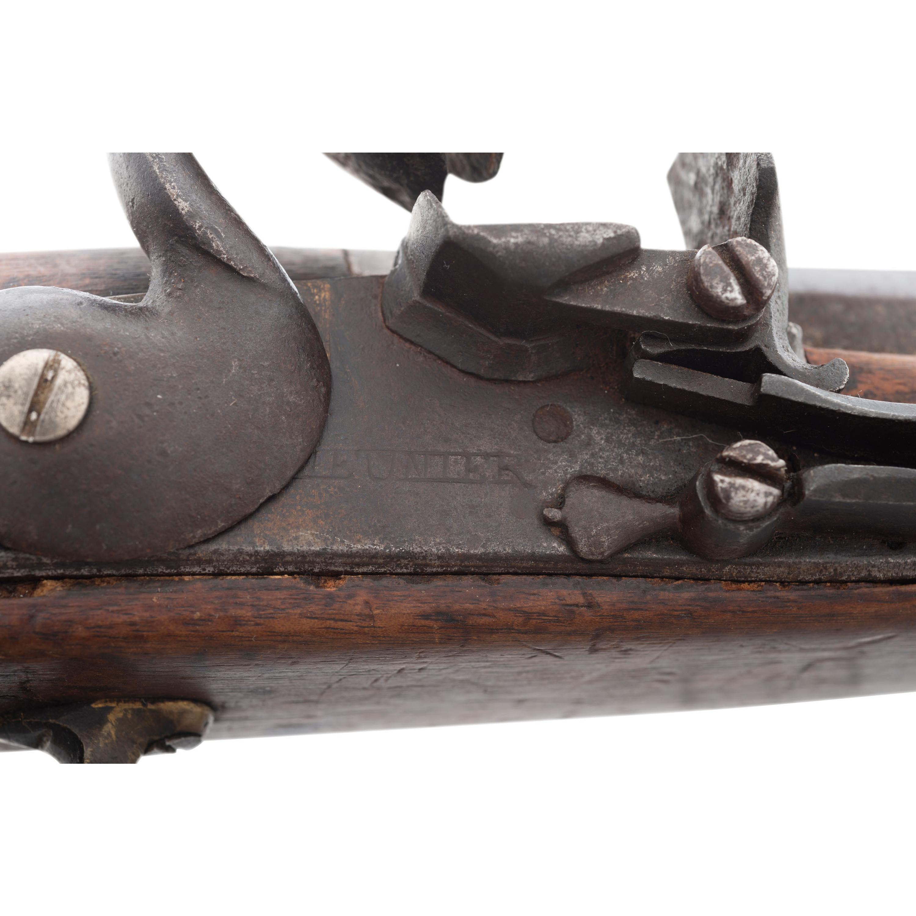 Composite Tack Decorated Flintlock Trade Pistol Marked "H.J. Meunier"
