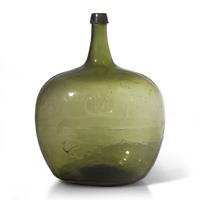 A Blown and Molded Green Glass Demijohn