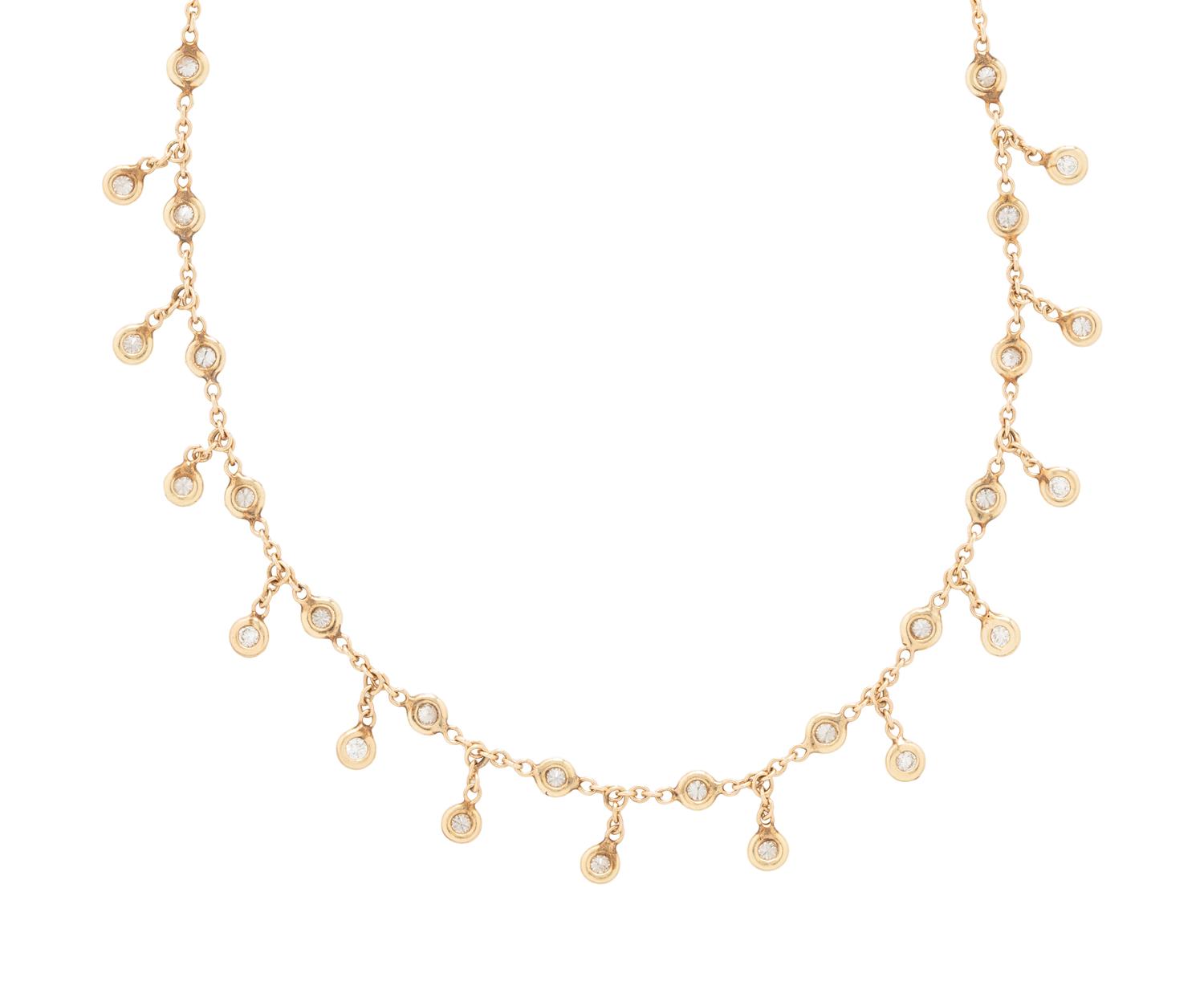 JACQUIE AICHE, YELLOW GOLD AND DIAMOND 'SHAKER' NECKLACE