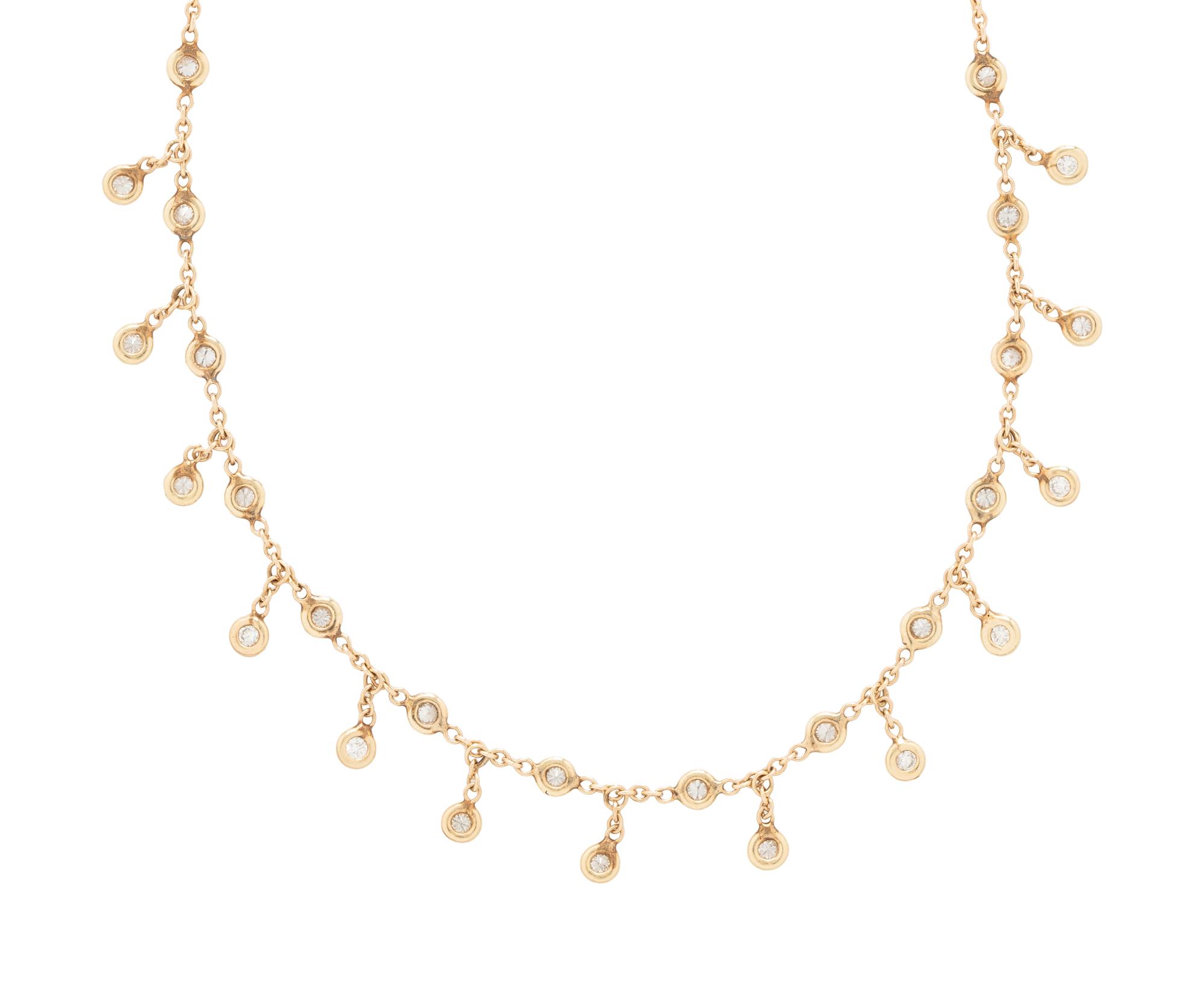 JACQUIE AICHE, YELLOW GOLD AND DIAMOND 'SHAKER' NECKLACE