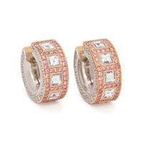 DIAMOND AND COLORED DIAMOND HOOP EARRINGS