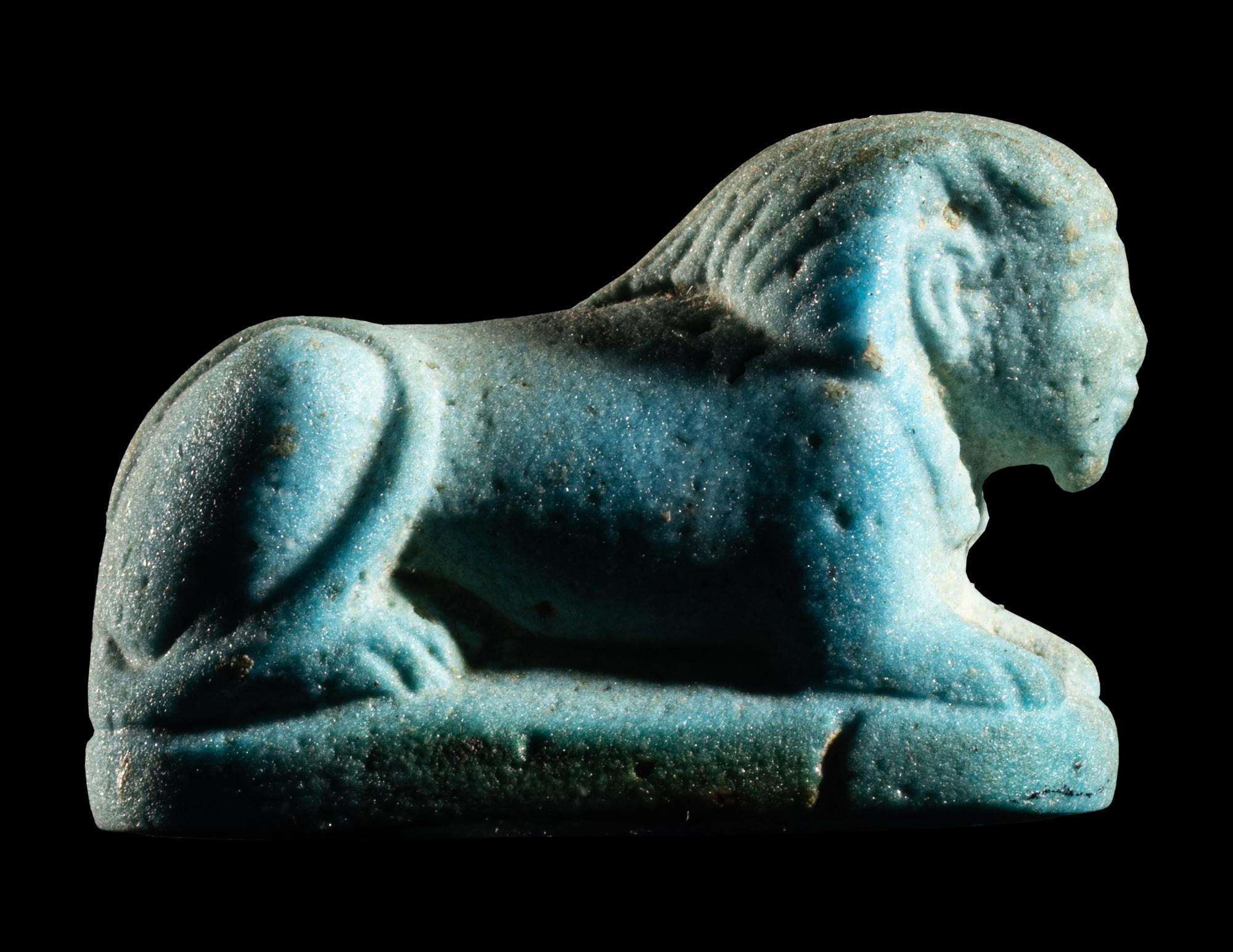 An Egyptian Faience Sphinx