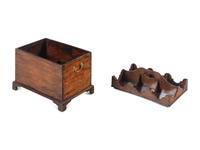A George III Mahogany Cellarette and Bottle Caddy