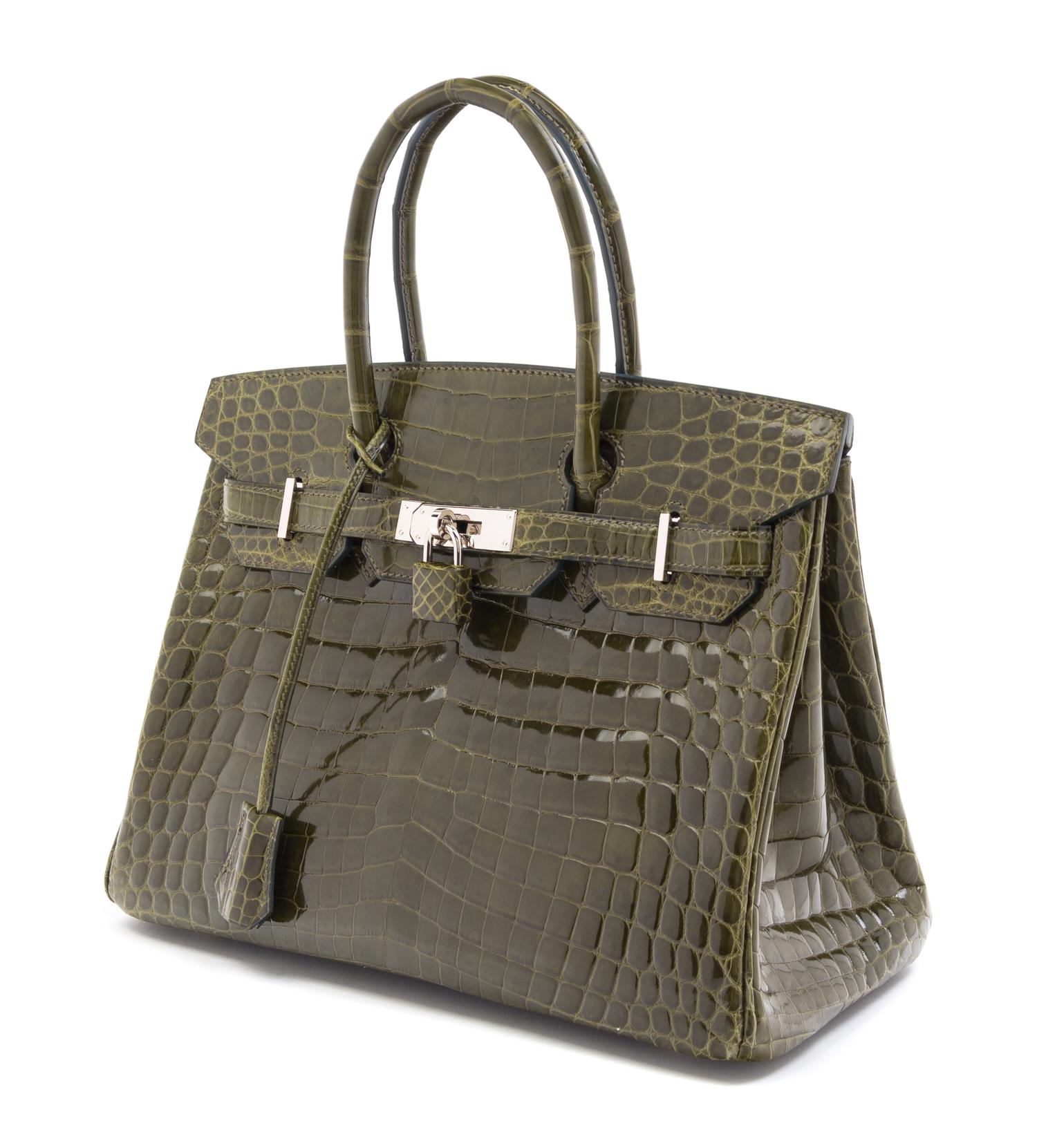An Hermes Vert Veronese Niloticus Crocodile 30cm Birkin Handbag, 12" x 8.5" x 6"