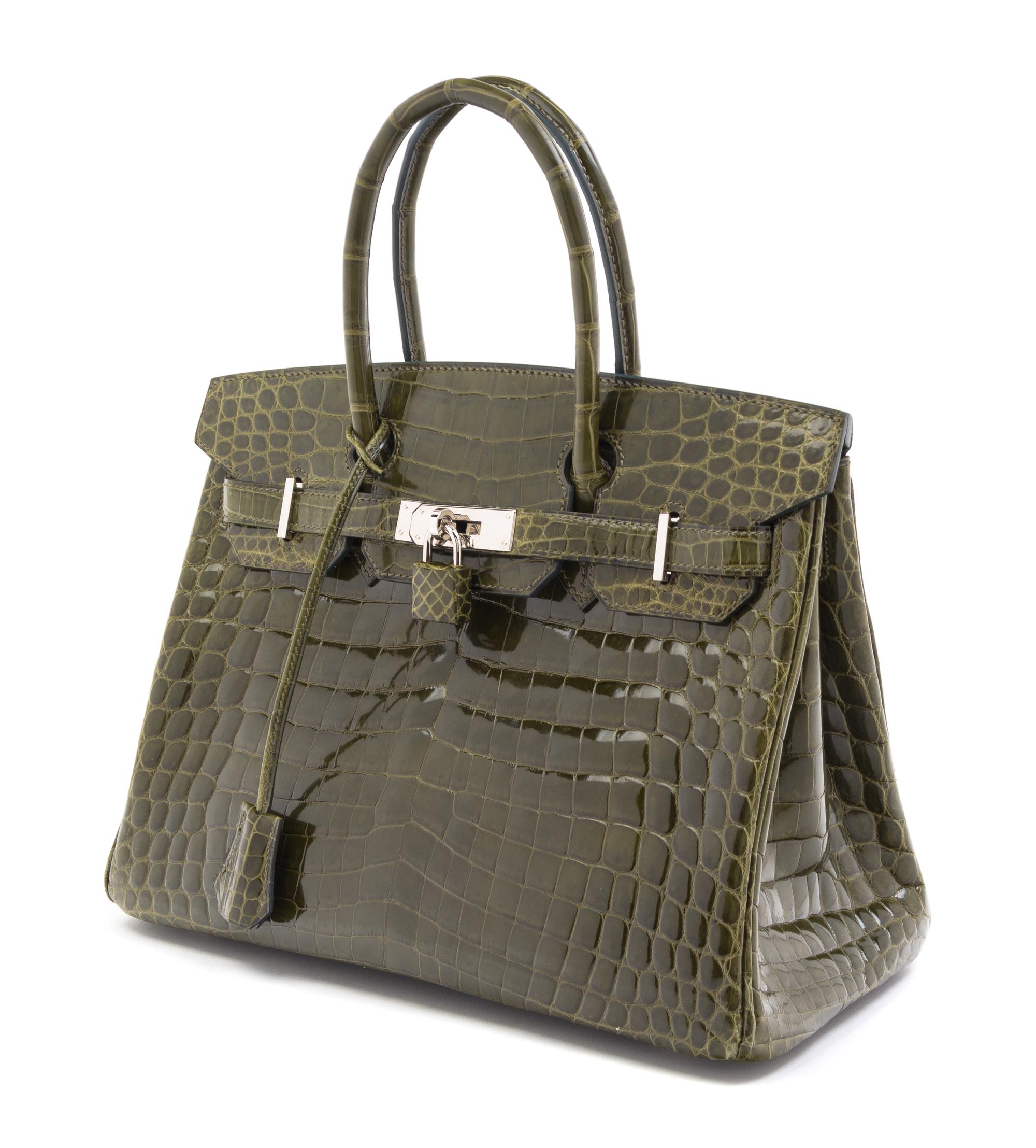 An Hermes Vert Veronese Niloticus Crocodile 30cm Birkin Handbag, 12" x 8.5" x 6"