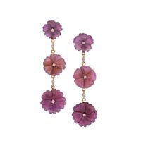 RUBY AND DIAMOND FLOWER EARRINGS
