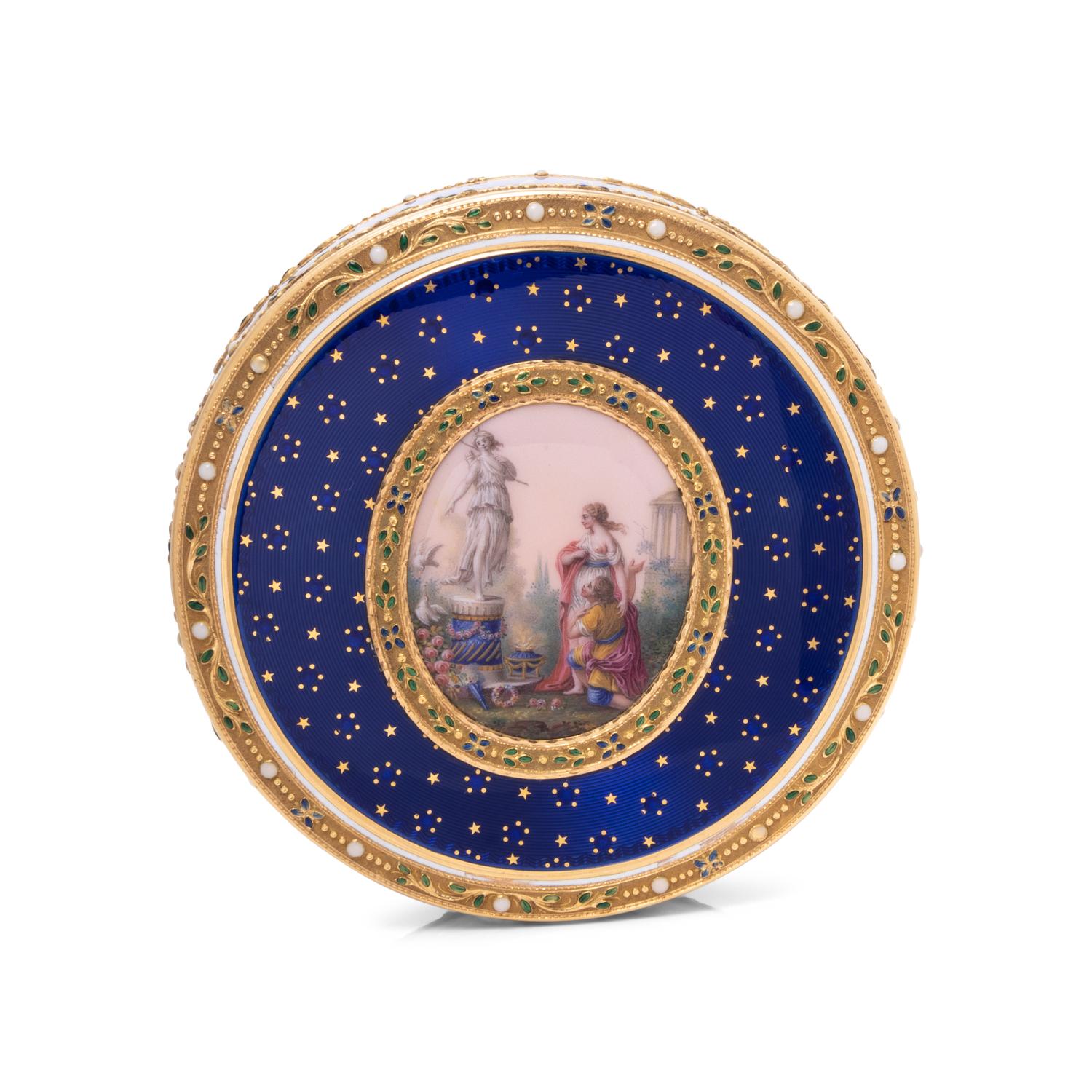 A German Gold and Enamel Bonbonnière