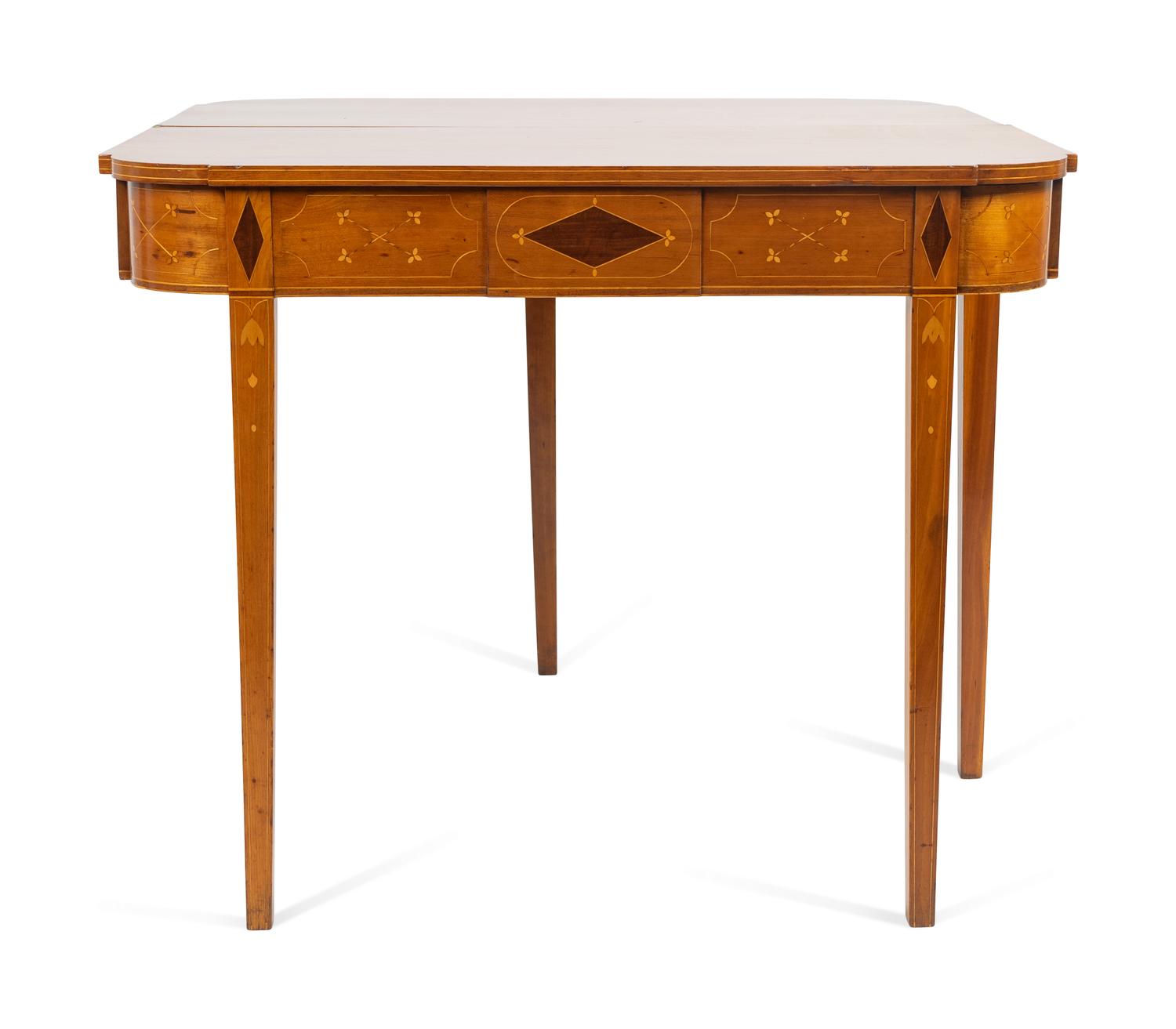 A Federal Inlaid Maple Game Table — PROBABLY SOUTHERN, 19TH CENTURY