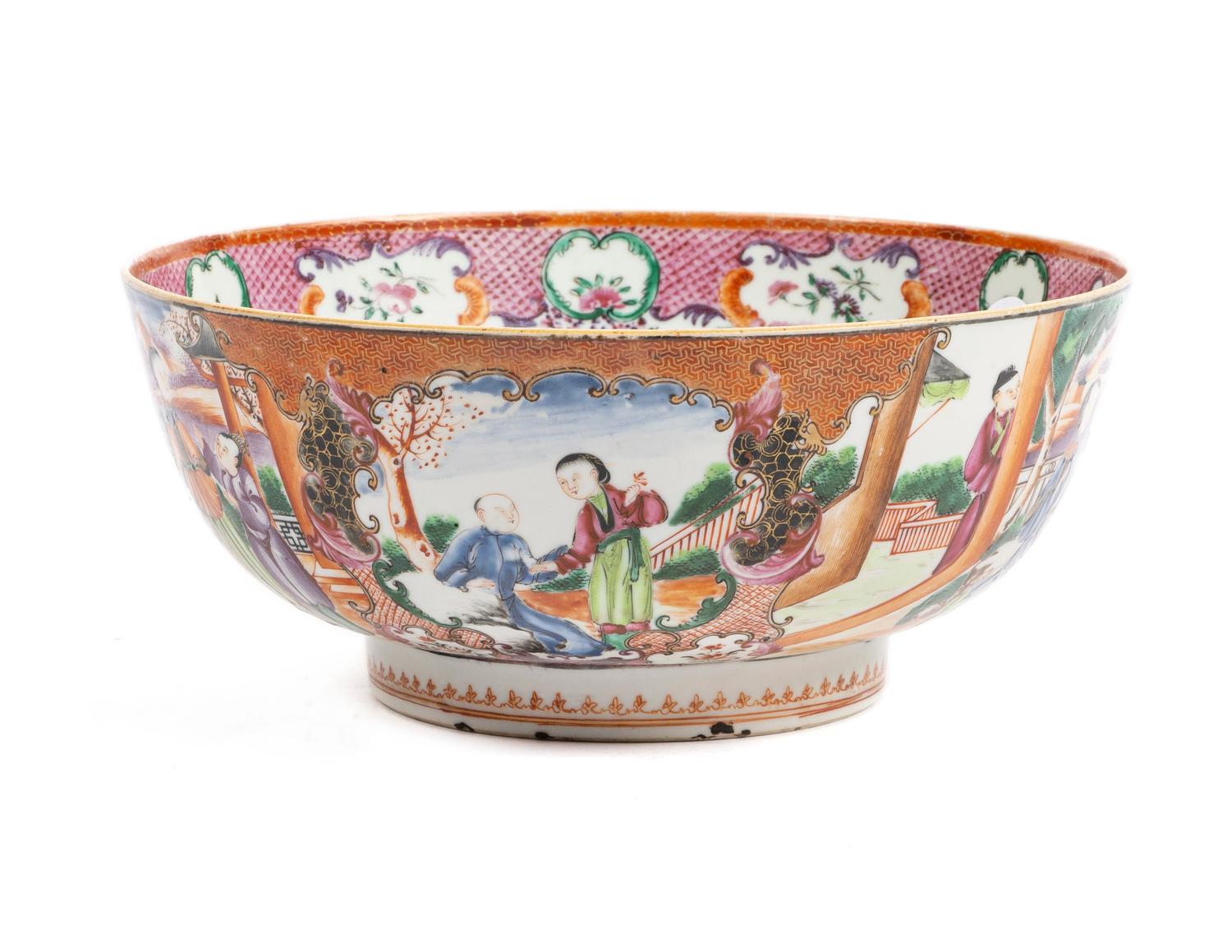 A Chinese Export Porcelain Punch Bowl