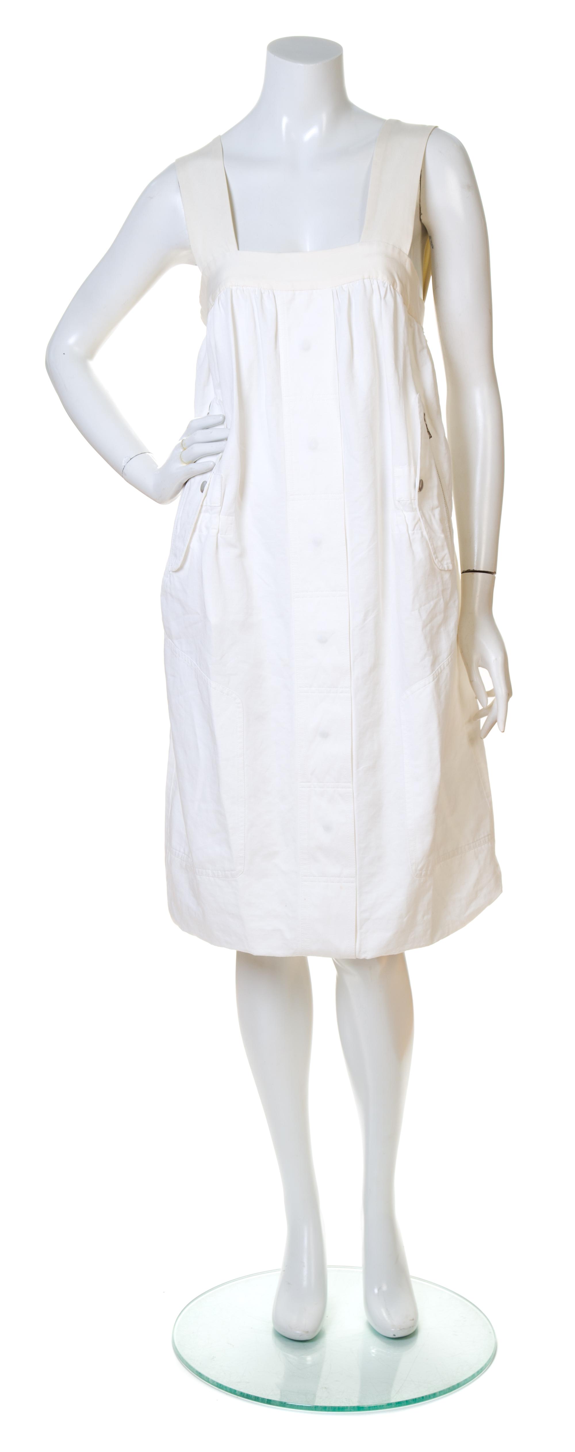 A Dries Van Noten White Cotton Dress, Size 40.