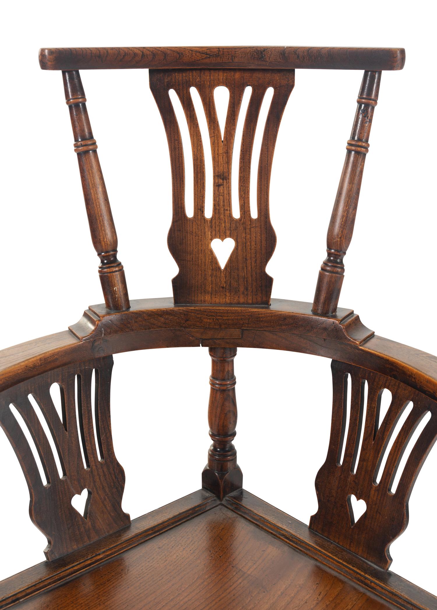 A George III Oak High-Back Corner Chair