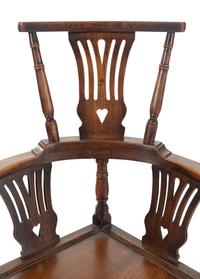 A George III Oak High-Back Corner Chair