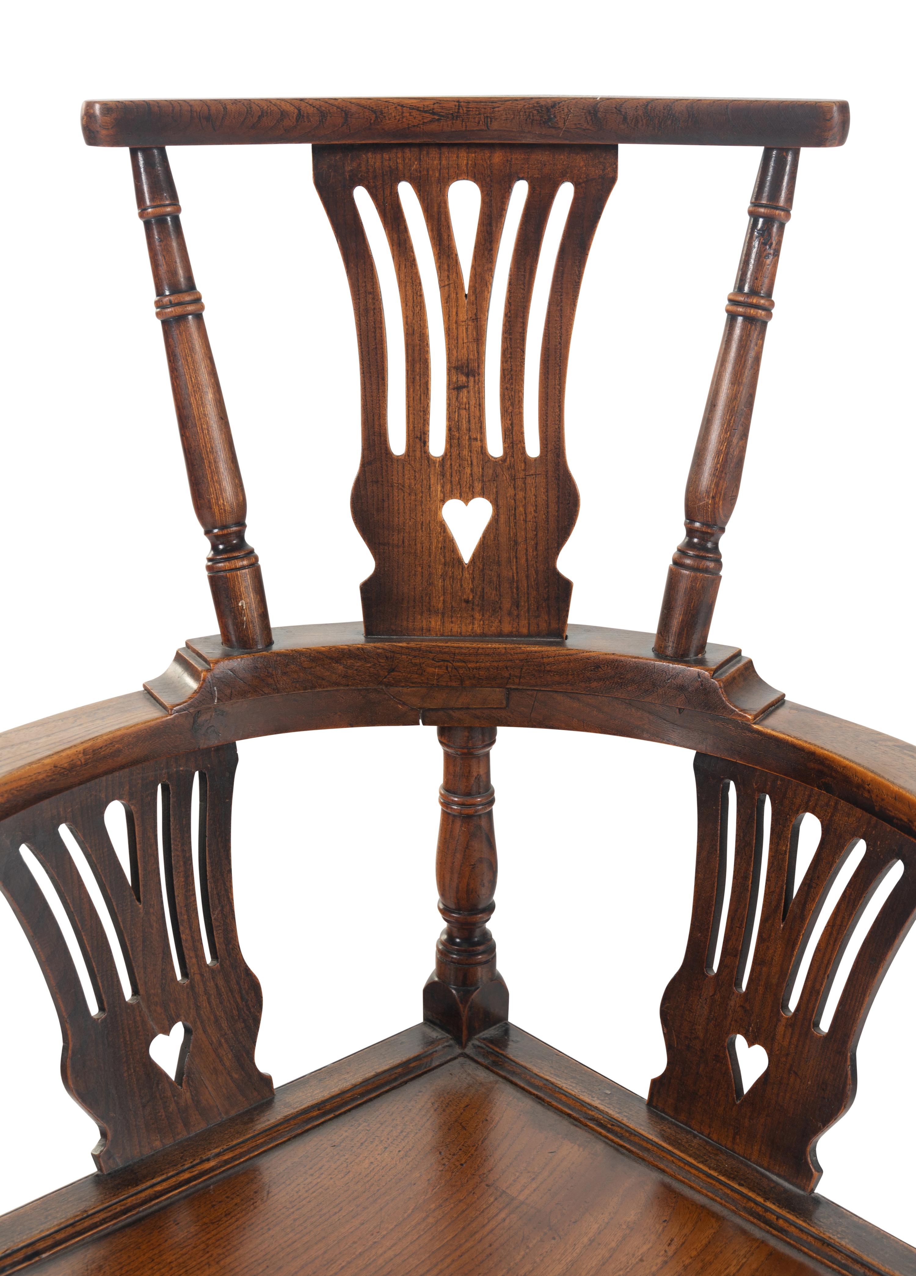 A George III Oak High-Back Corner Chair