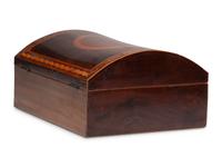 An English Inlaid Mahogany Domed-Top Document Box