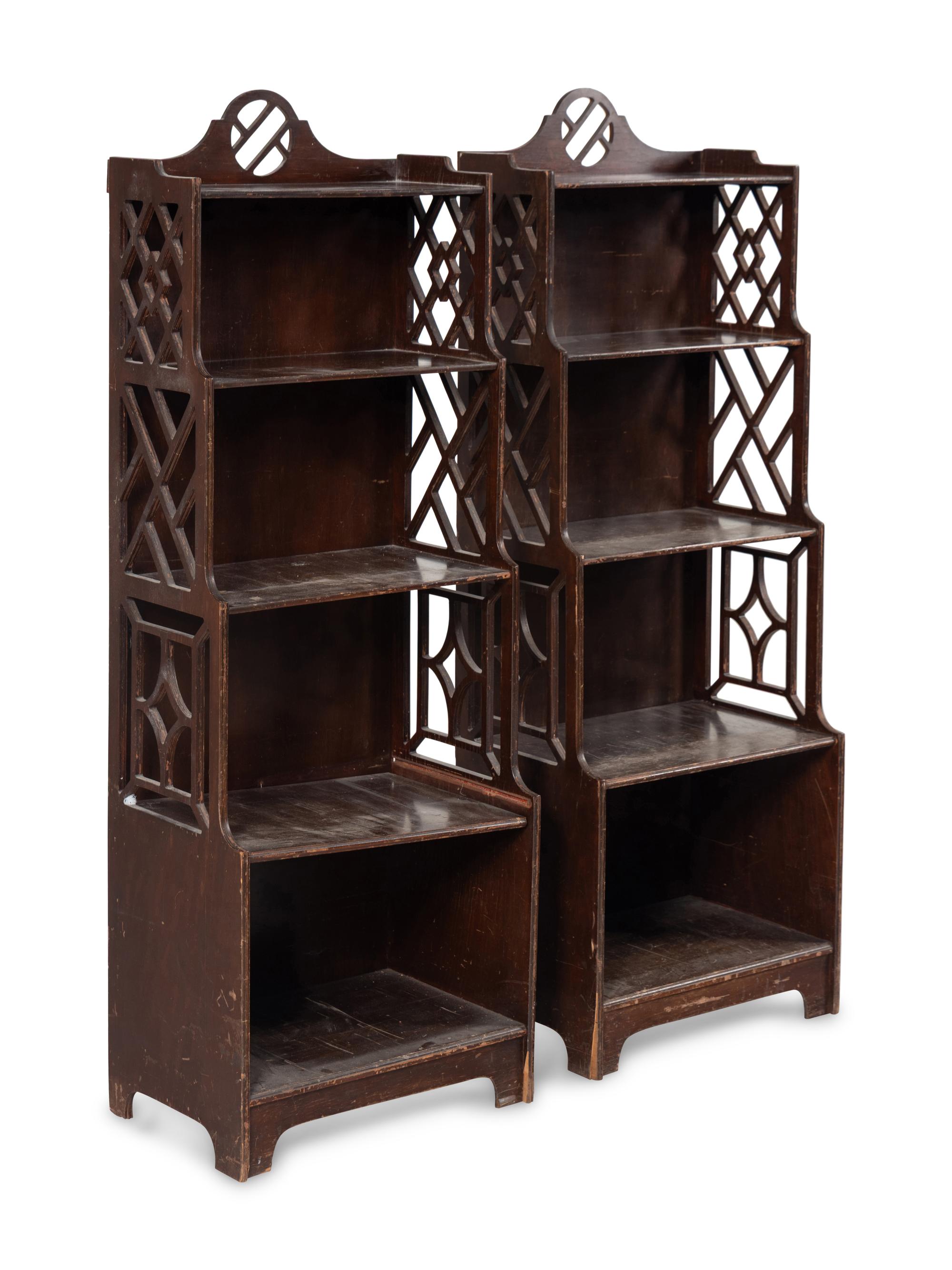 A Pair of George III Style Mahogany Bookcases