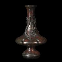 A Japanese Bronze 'Dragon' Vase, Late Meiji Period 日本明治時代晚期 盤龍銅瓶