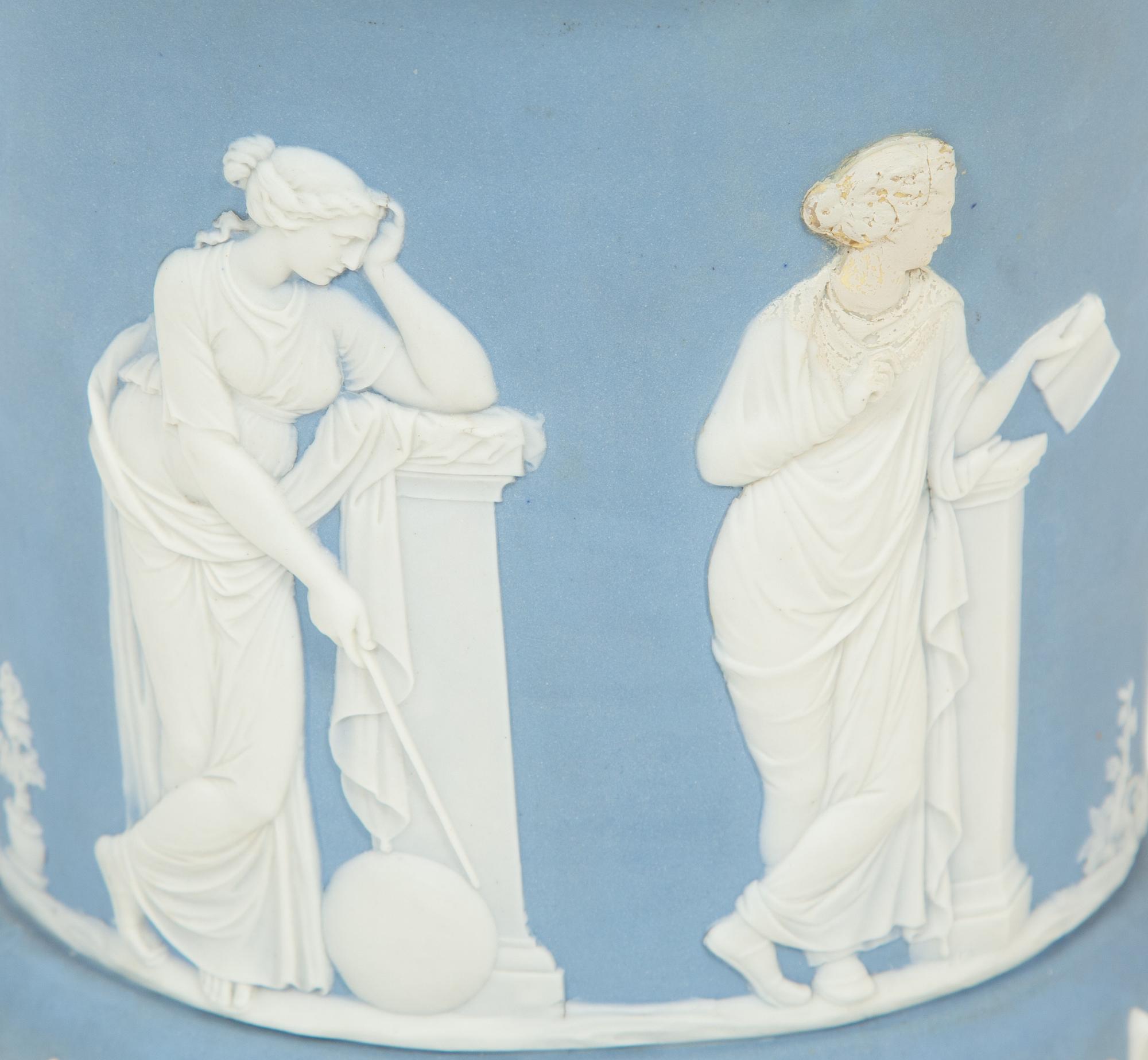 A Large Wedgwood Jasperware Bough Vase and a Wine Cooler