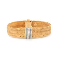 ROBERTO COIN, BICOLOR GOLD AND DIAMOND 'PRIMAVERA' BRACELET