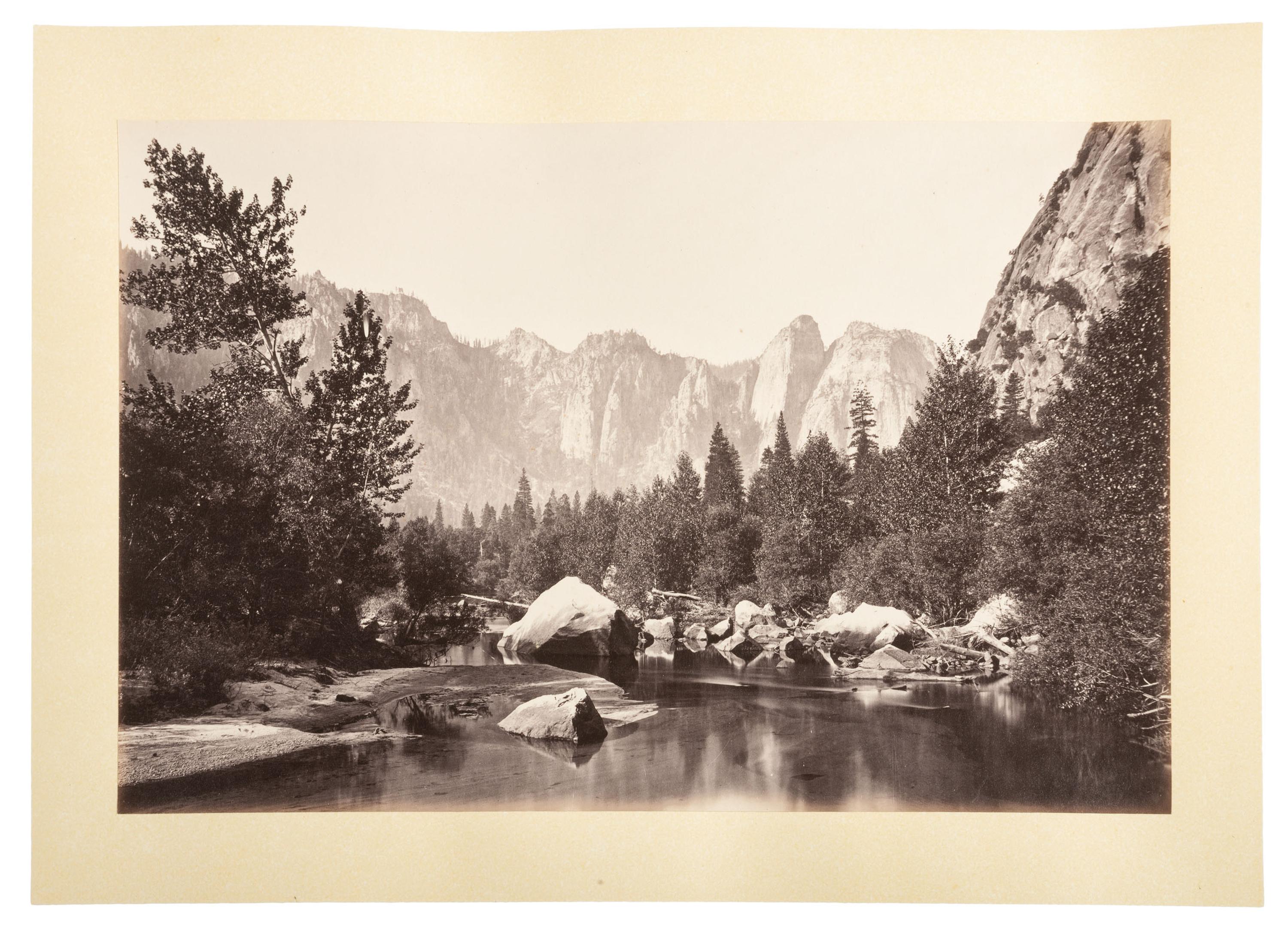 WATKINS, Carleton (1829-1916), photographer. Yo-semite Valley: Photographic Views of the Falls and Valley of Yo-semite in Mariposa County, California. San Francisco: N.p., 1863.
