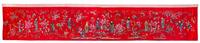 A Chinese Embroidered Silk Panel 32 x 181 inches.
