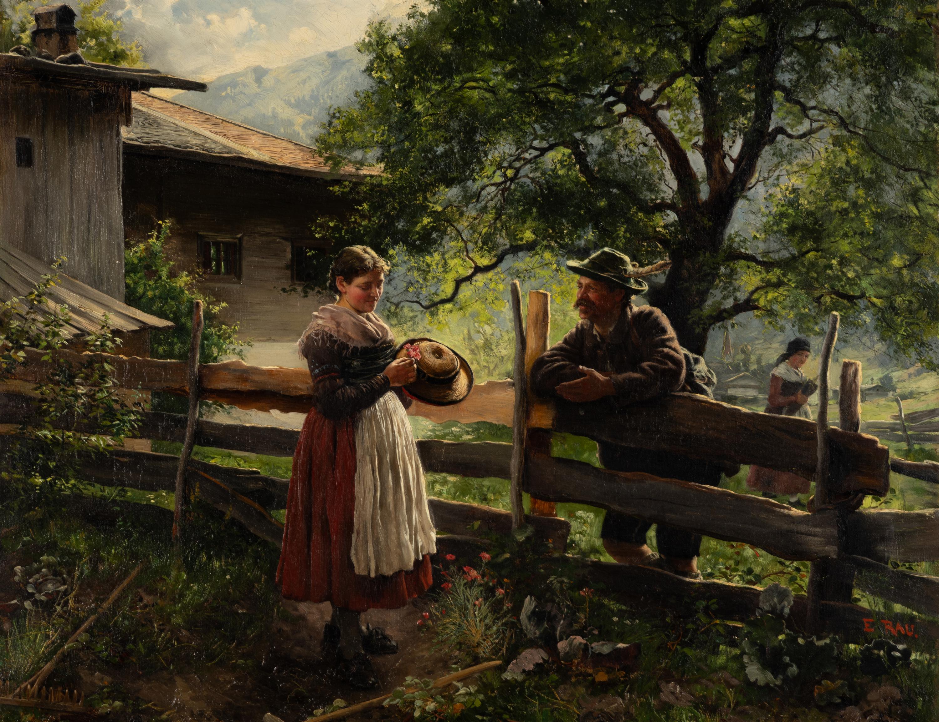 Emil Rau (German, 1858-1937) — Sunday Afternoon Flirtation