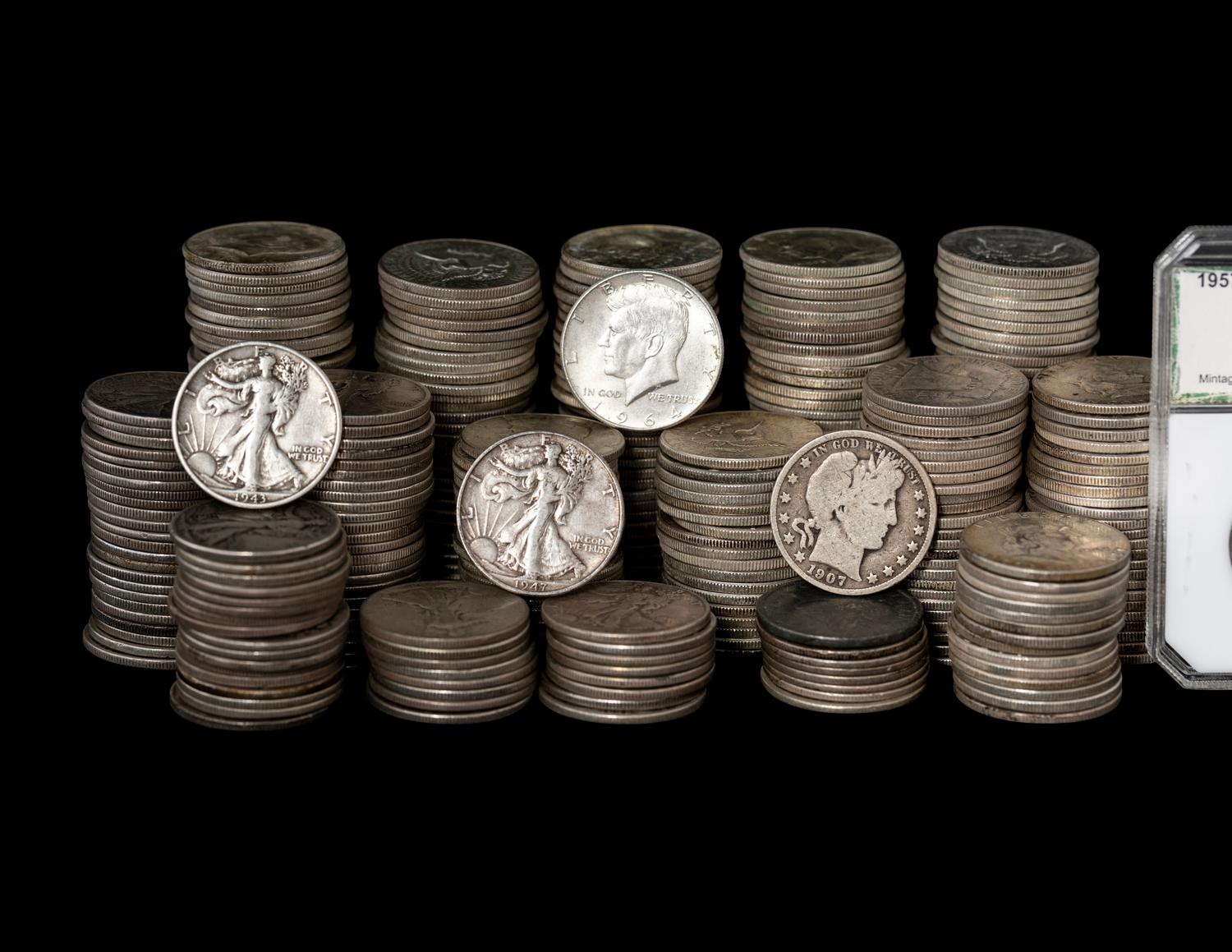 A Large Collection of Pre-1965 50c Coins