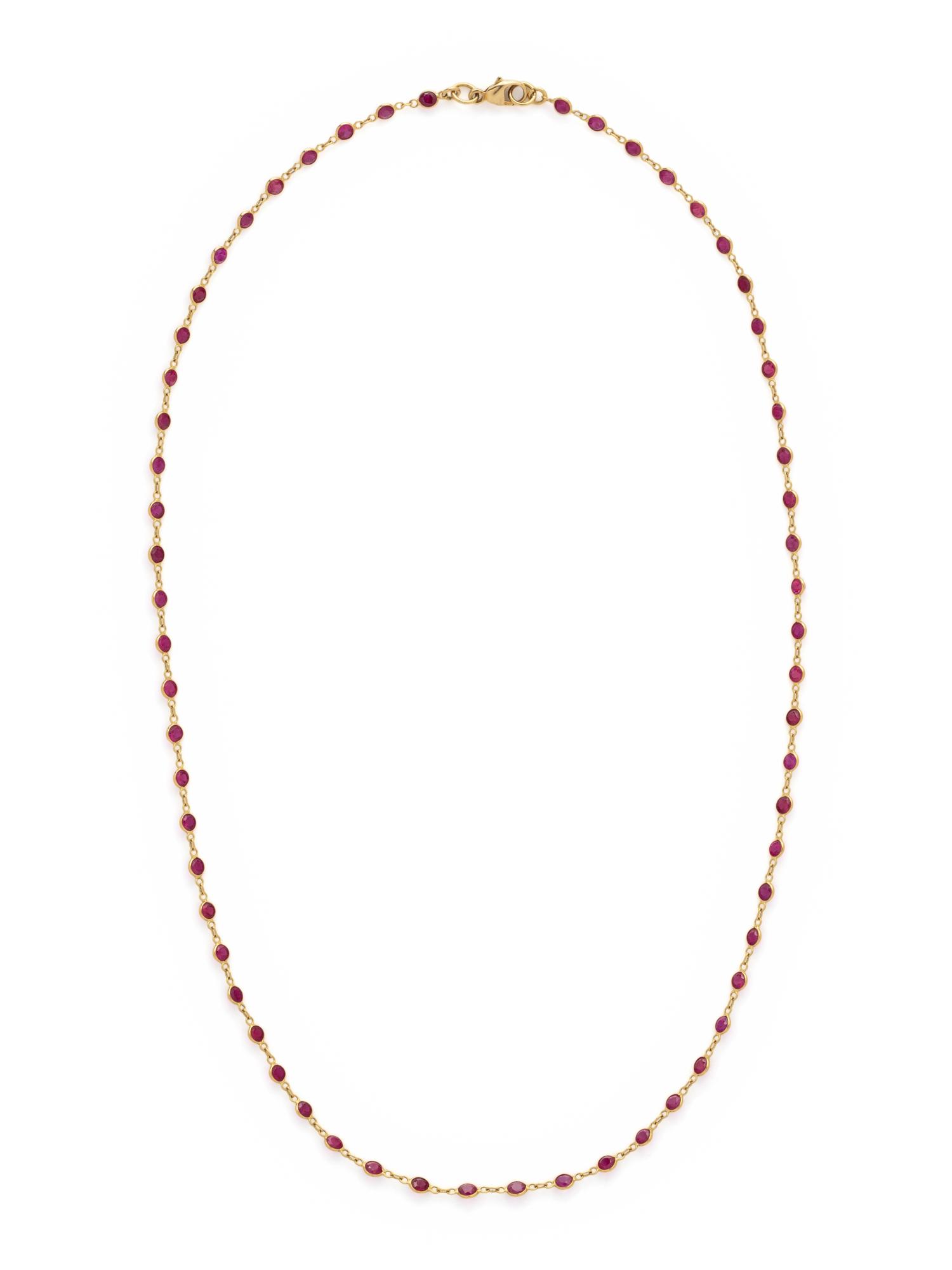 YELLOW GOLD AND RUBY NECKLACE