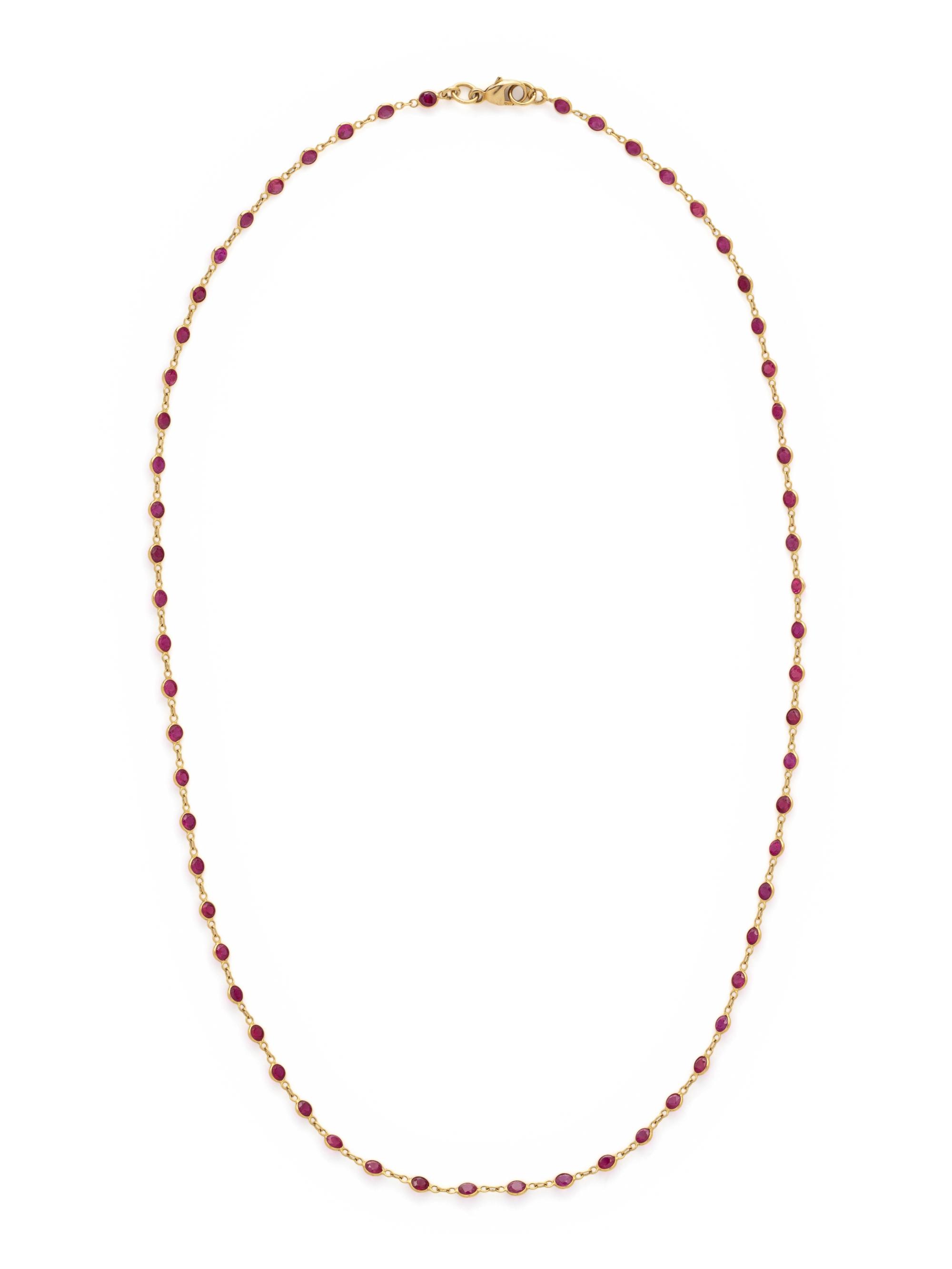 YELLOW GOLD AND RUBY NECKLACE