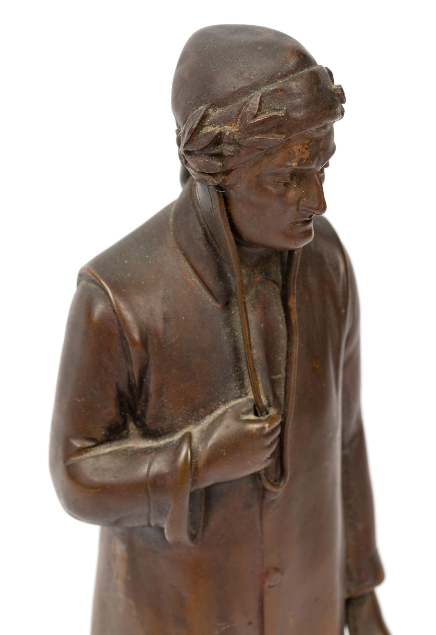 A Continental Bronze Figure of Dante Alighieri