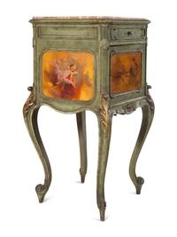 An Italian Painted Marble-Top Side Table