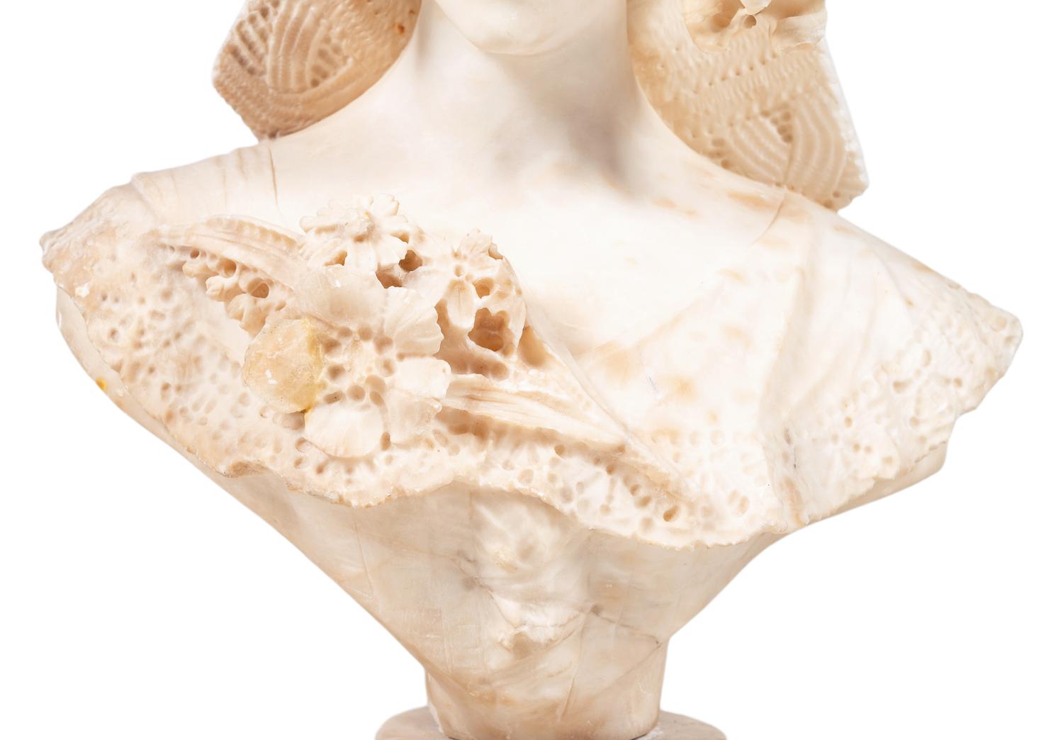 An Italian Alabaster Bust of a Lady
