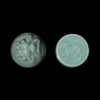 A Japanese Celadon-Glazed Double Gourd Vase, Seifu Yohei III, and Two Kogo, Suwa Sozan
