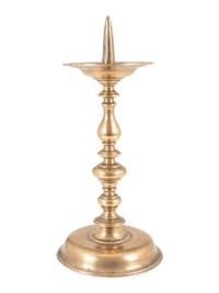 A Continental Brass Pricket Stick