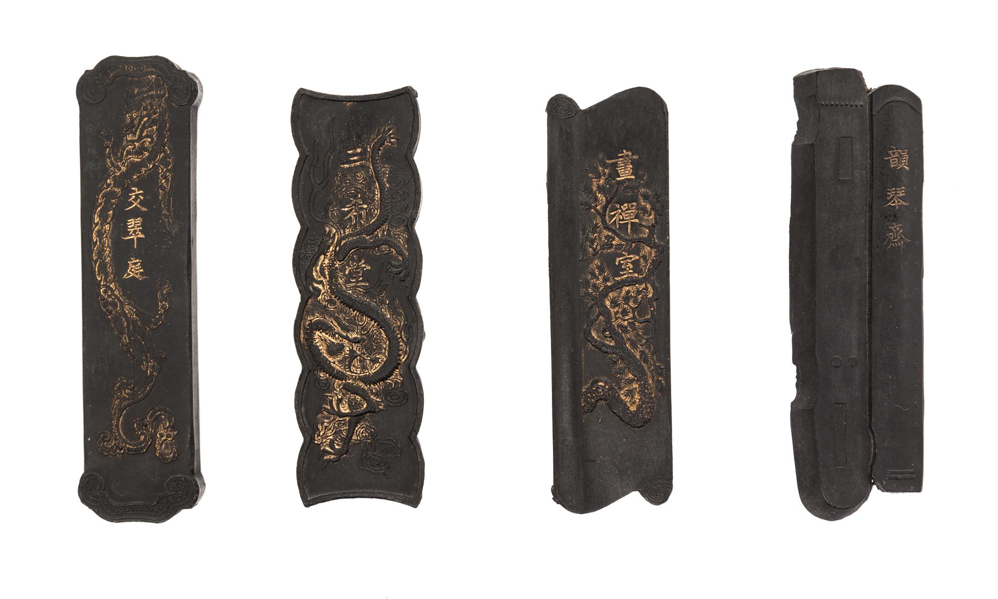 A Set of Four Ink Cake Lenth of the longest 4 1/2 inches. — LATE QING DYNASTY
