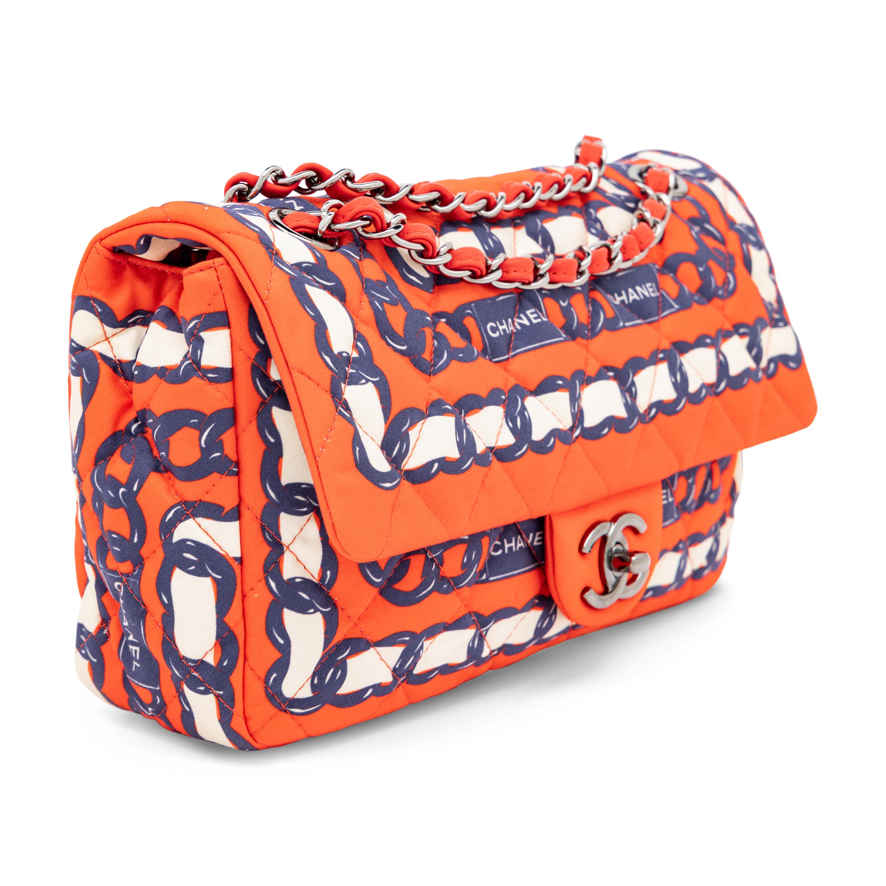 Chanel, Printed Silk Medium Classic Flap Bag