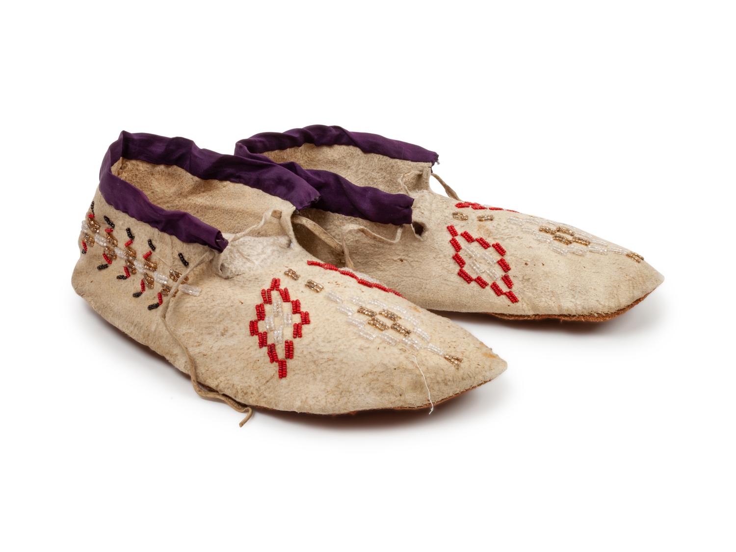 Plateau Beaded Hide Moccasins
