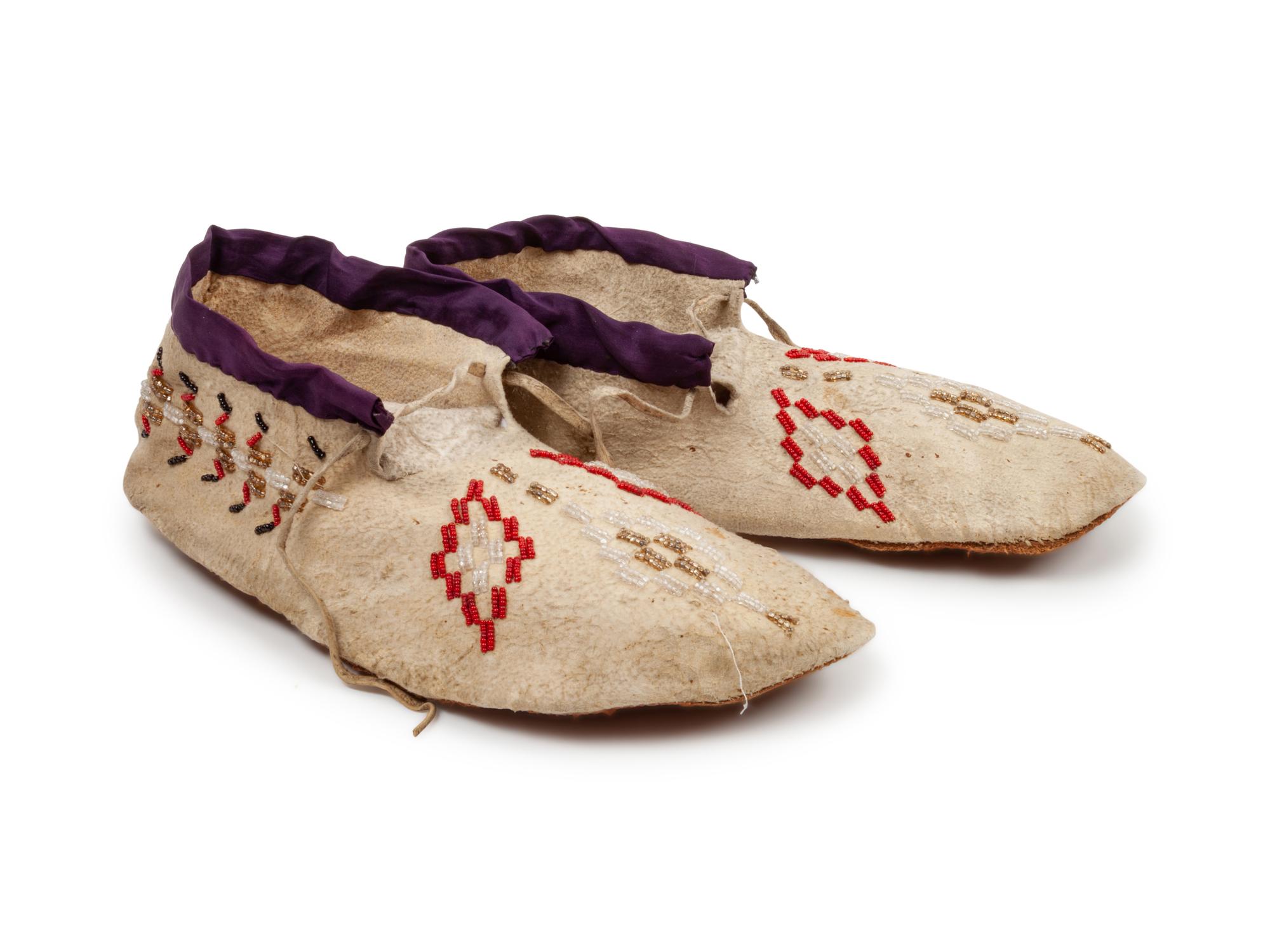 Plateau Beaded Hide Moccasins