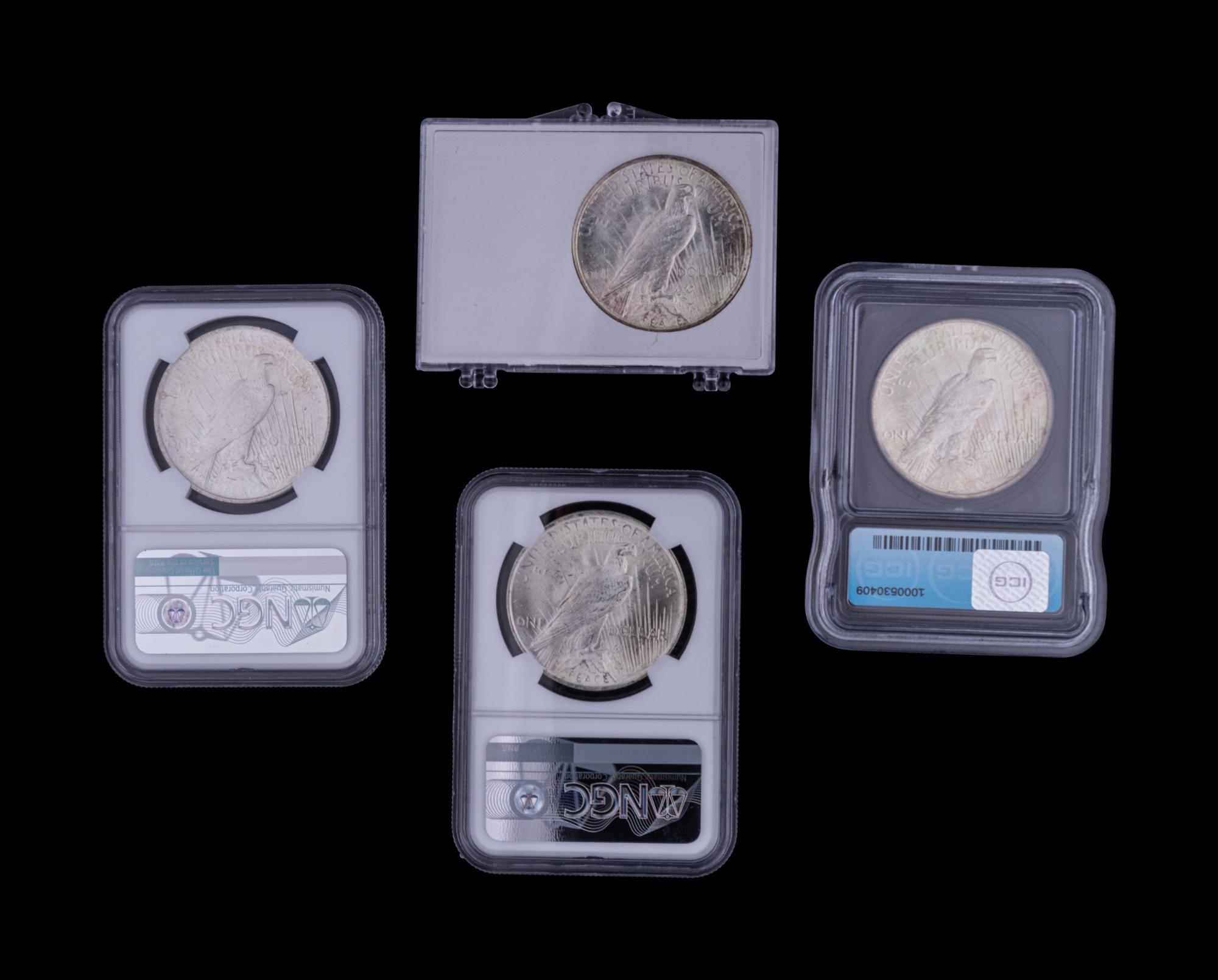 Two 1922 Peace $1 Coins (NGC MS64)