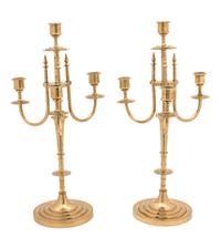 A Pair of Gilt Bronze Four-Light Candelabra Height 17 inches. — 20TH CENTURY