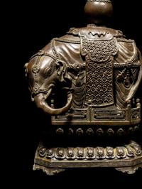 A Pair of Chinese Bronze Figures of Elephants
