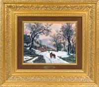 A Limoges Enamel on Copper Plaque, J.P. Loup, Height of plaque 9 3/4 x width 12 1/2 inches.