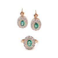 EMERALD AND DIAMOND SET