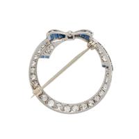 DIAMOND AND SAPPHIRE WREATH BROOCH
