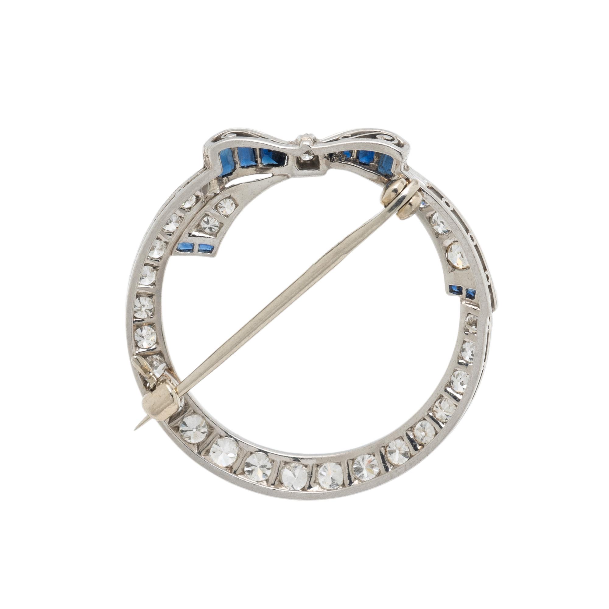 DIAMOND AND SAPPHIRE WREATH BROOCH