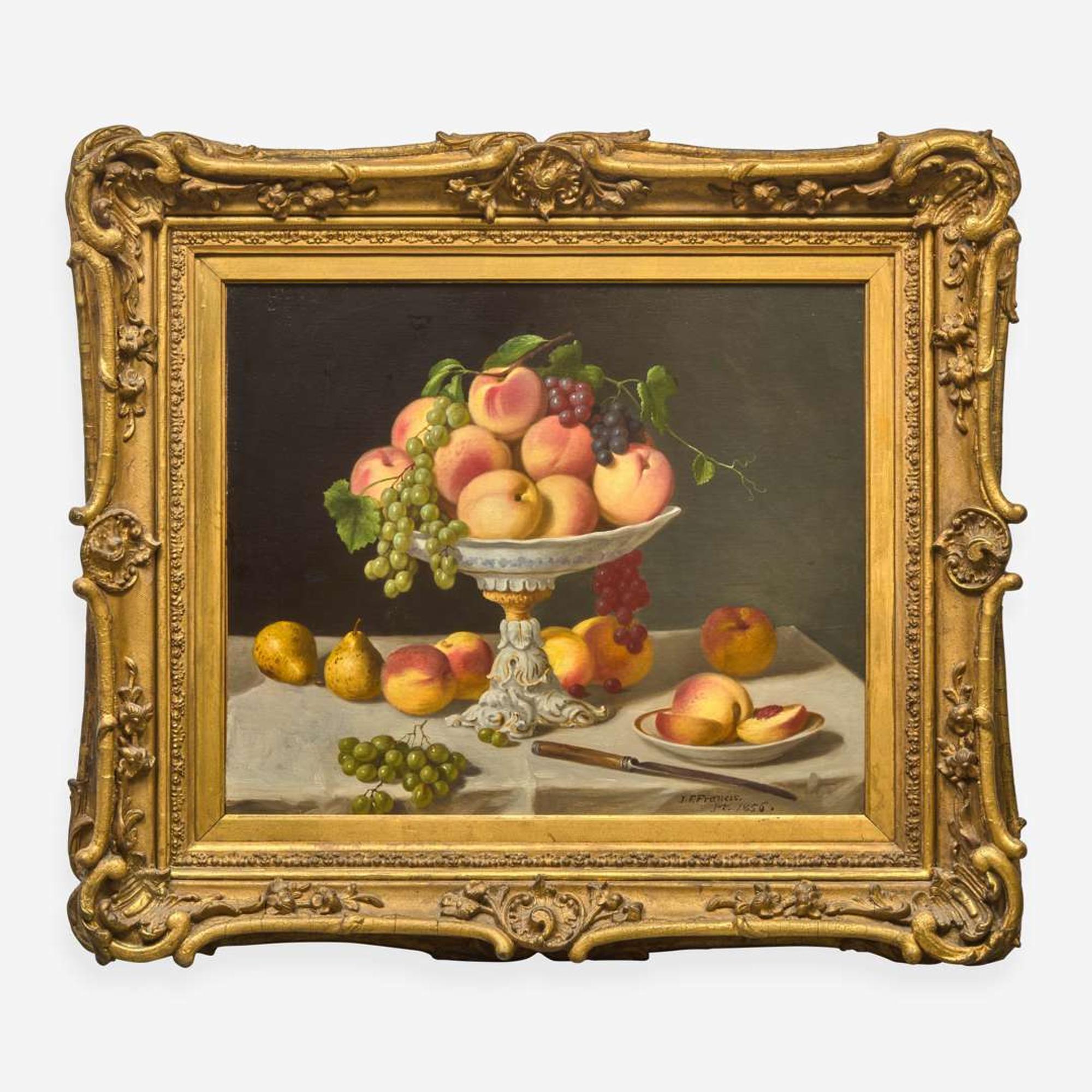 John F. Francis (American, 1808-1886) Epergne of Peaches and Grapes
