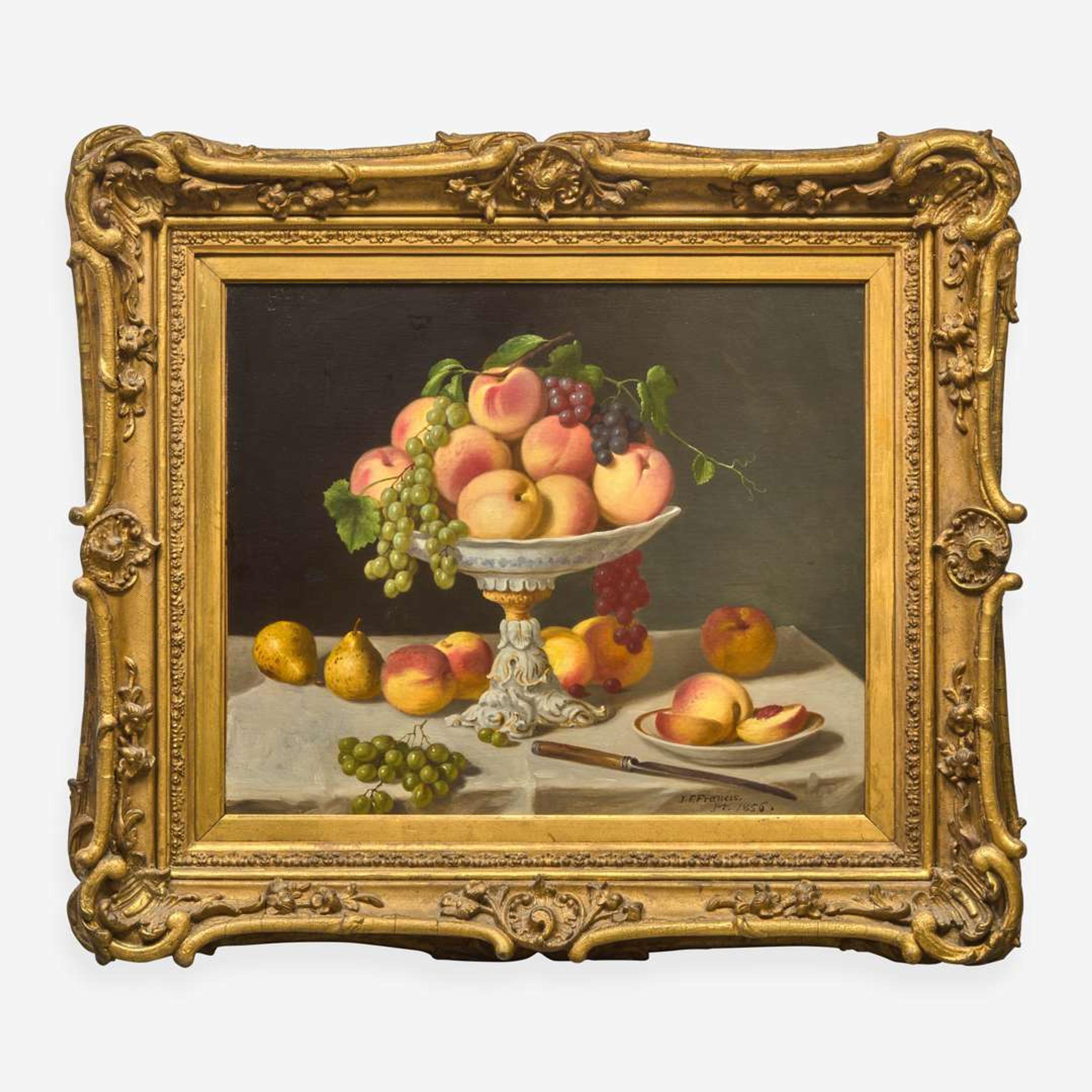 John F. Francis (American, 1808-1886) Epergne of Peaches and Grapes