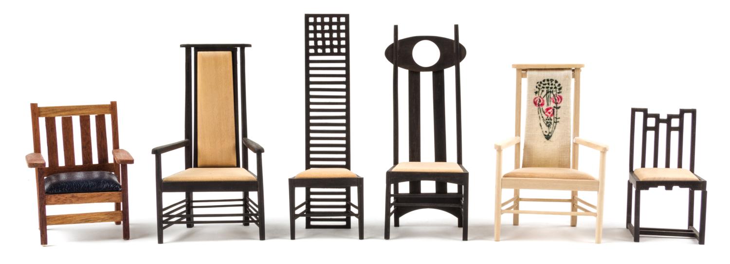 A Group of Eight Arts and Crafts Style Furniture Articles Height of first 2 3/8 x width 6 1/2 x depth 2 5/8 inches. — Various Makers