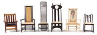A Group of Eight Arts and Crafts Style Furniture Articles Height of first 2 3/8 x width 6 1/2 x depth 2 5/8 inches. — Various Makers