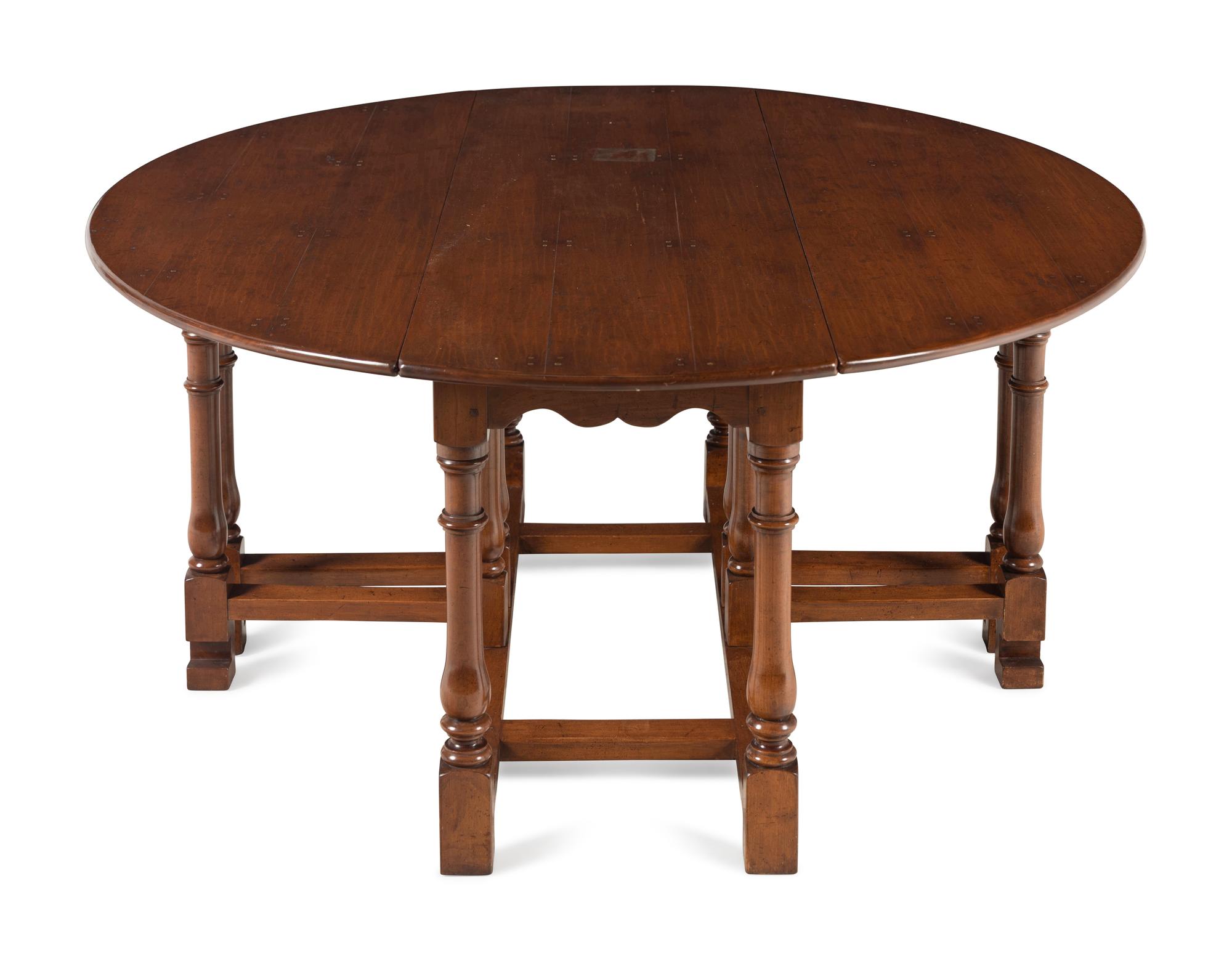 A William and Mary Style Walnut Drop-Leaf Table