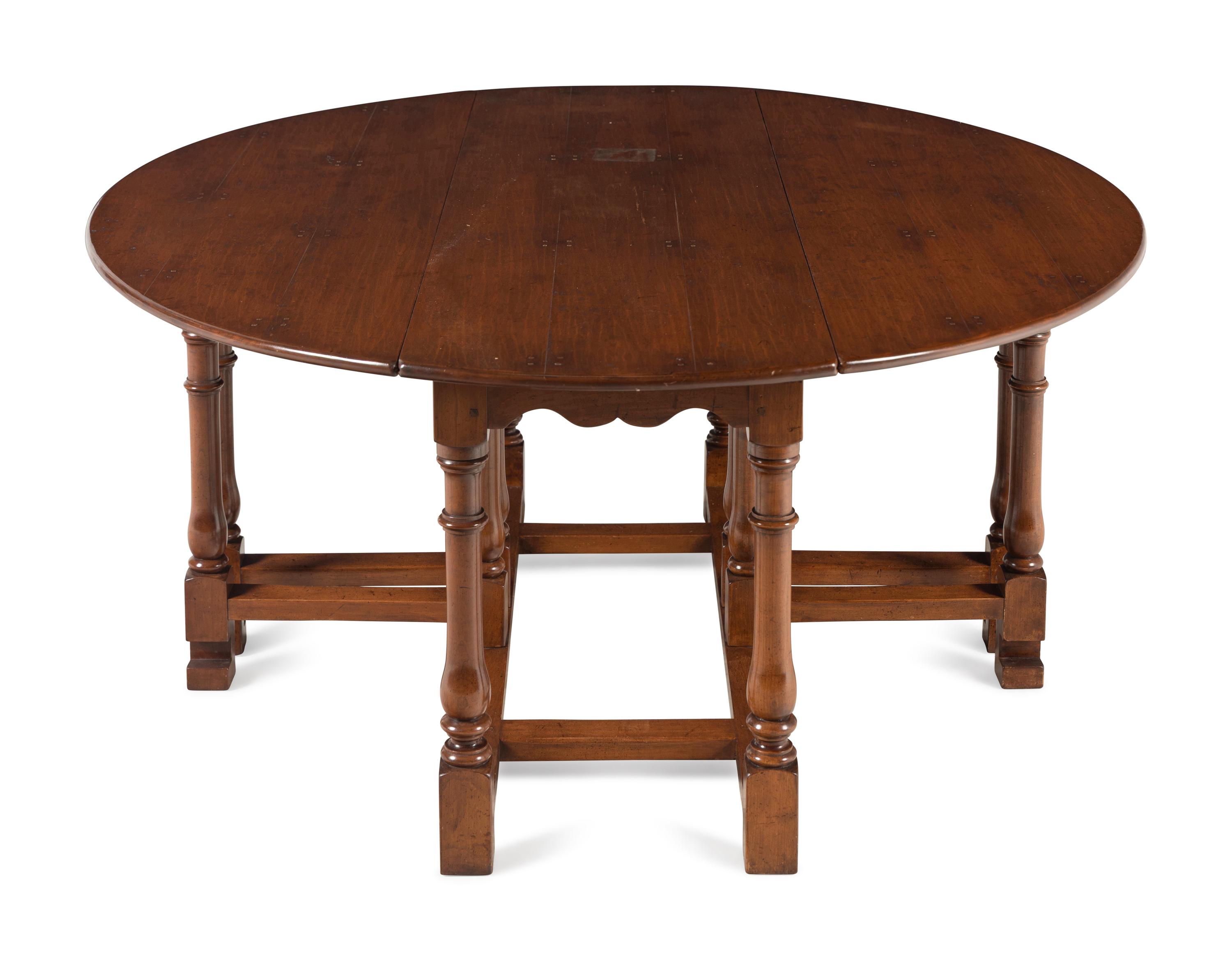 A William and Mary Style Walnut Drop-Leaf Table
